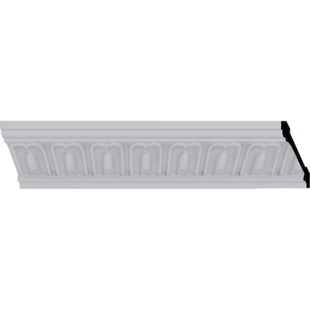 Ekena Millwork 3 1/4"H x 3 3/8"P x 4 5/8"F x 94 3/8"L, (2" Repeat), Chamberlain Crown Moulding MLD03X03X04CE
